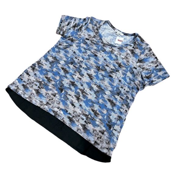 Rose+Olive Blue Gray Black Knit Plus Top Blouse Shirt 1X NWT - Picture 4 of 4